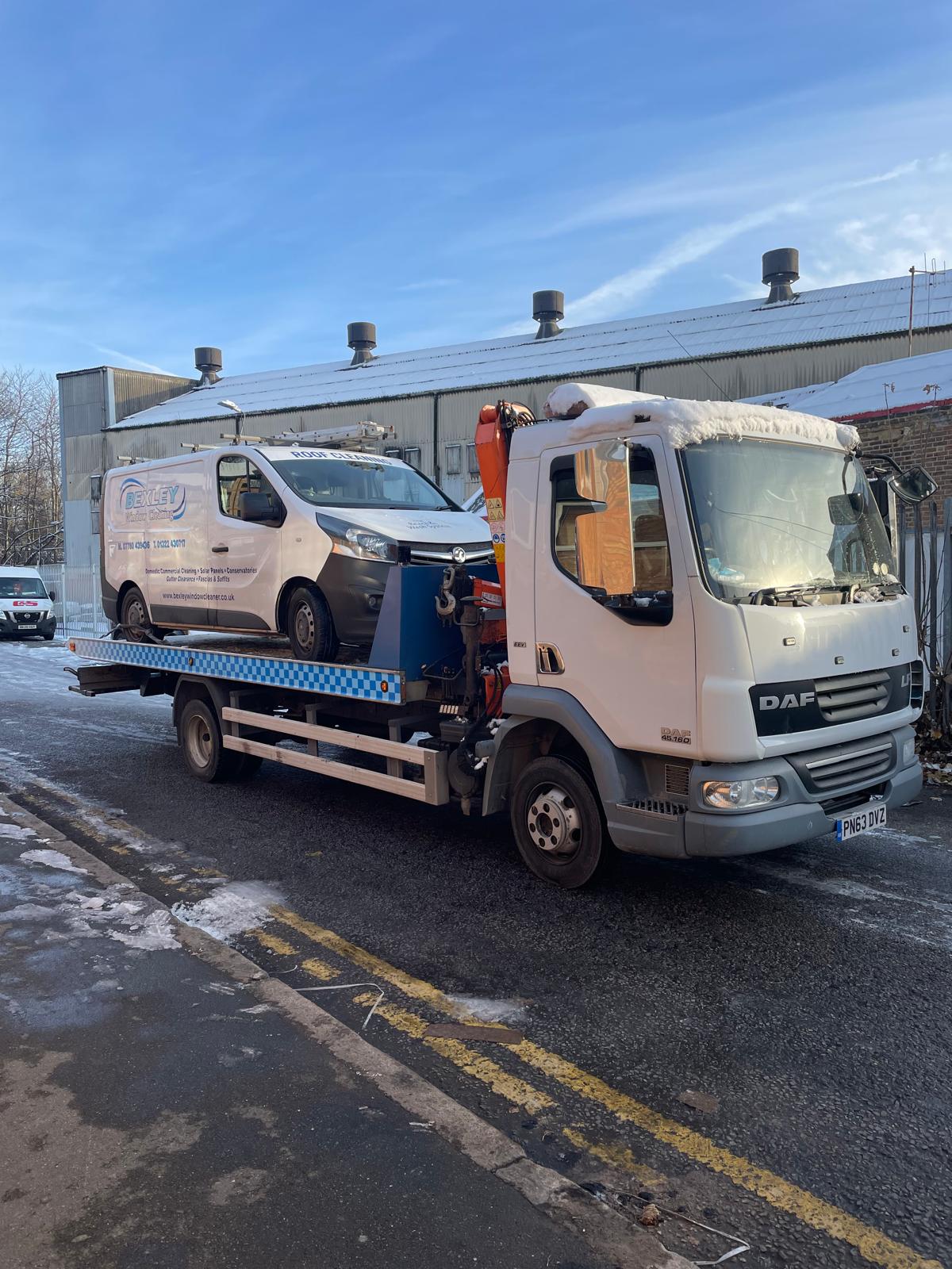 Roadside recovery of broken down van Roadside recovery of broken down van